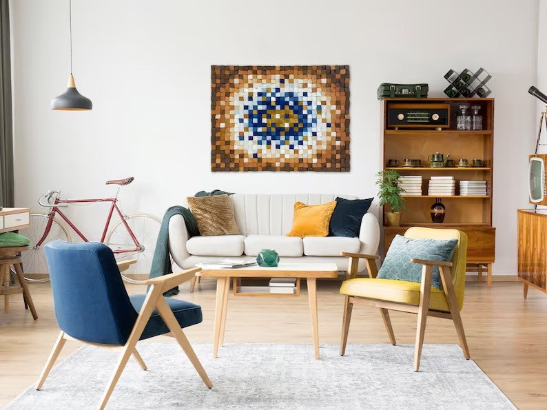 Geode Wood Mosaic Wall Decor