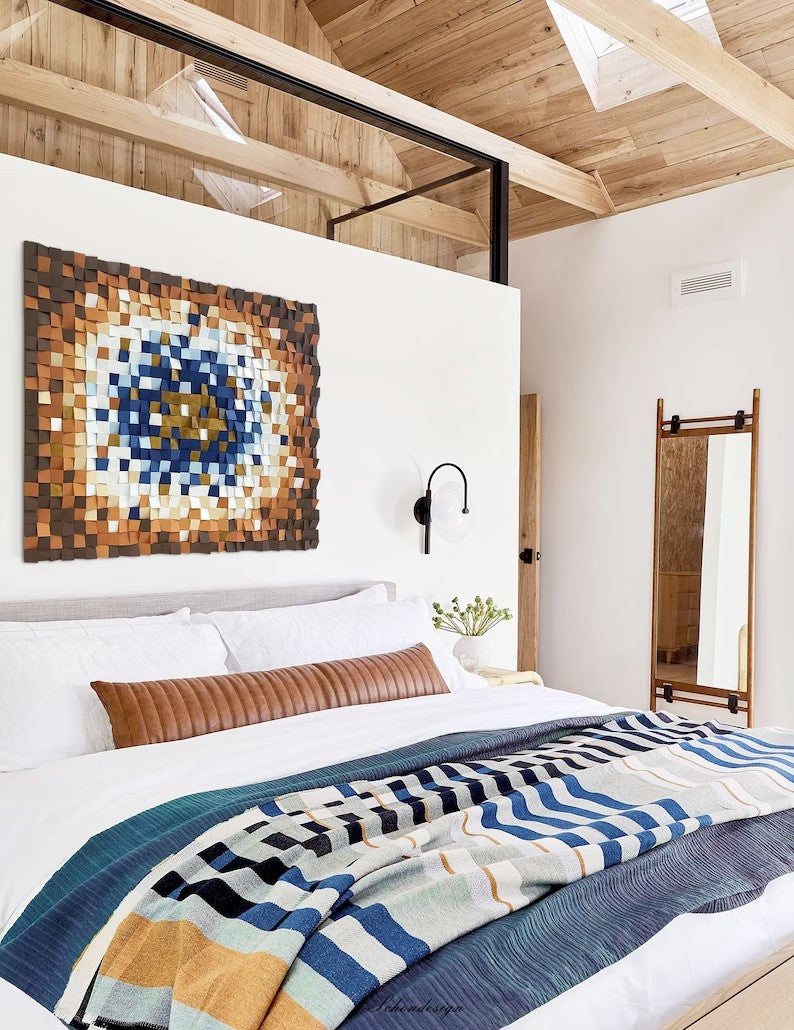 Geode Wood Mosaic Wall Decor