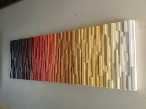 Sunset Modern Ombre Art Wood Mosaic Wall Decor