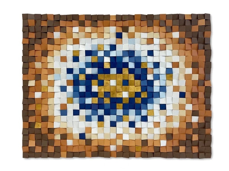Geode Wood Mosaic Wall Decor