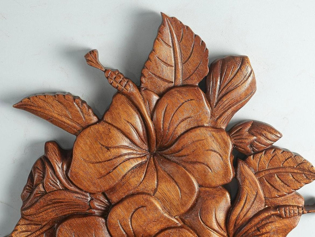 Stunning Hibiscus Addiction Teak Wood