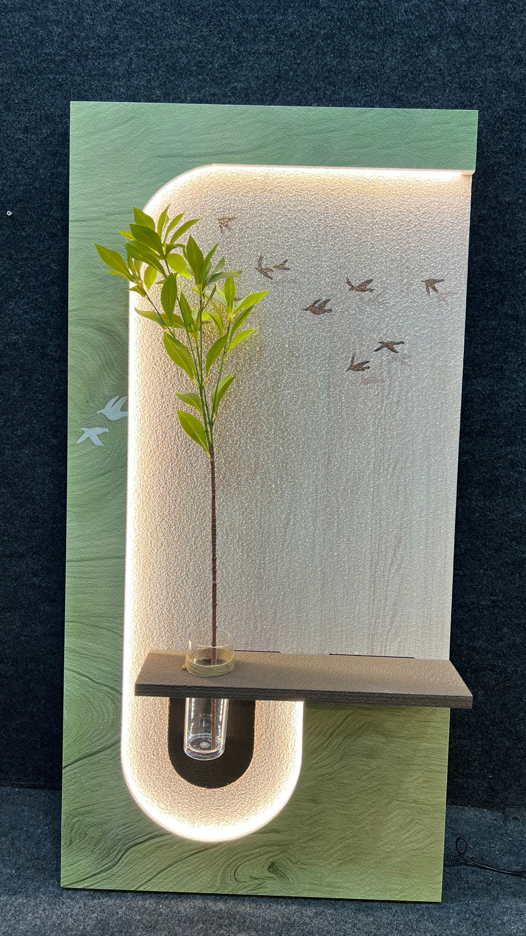 Modern Sandstone Imitation Plant Wall Art Led