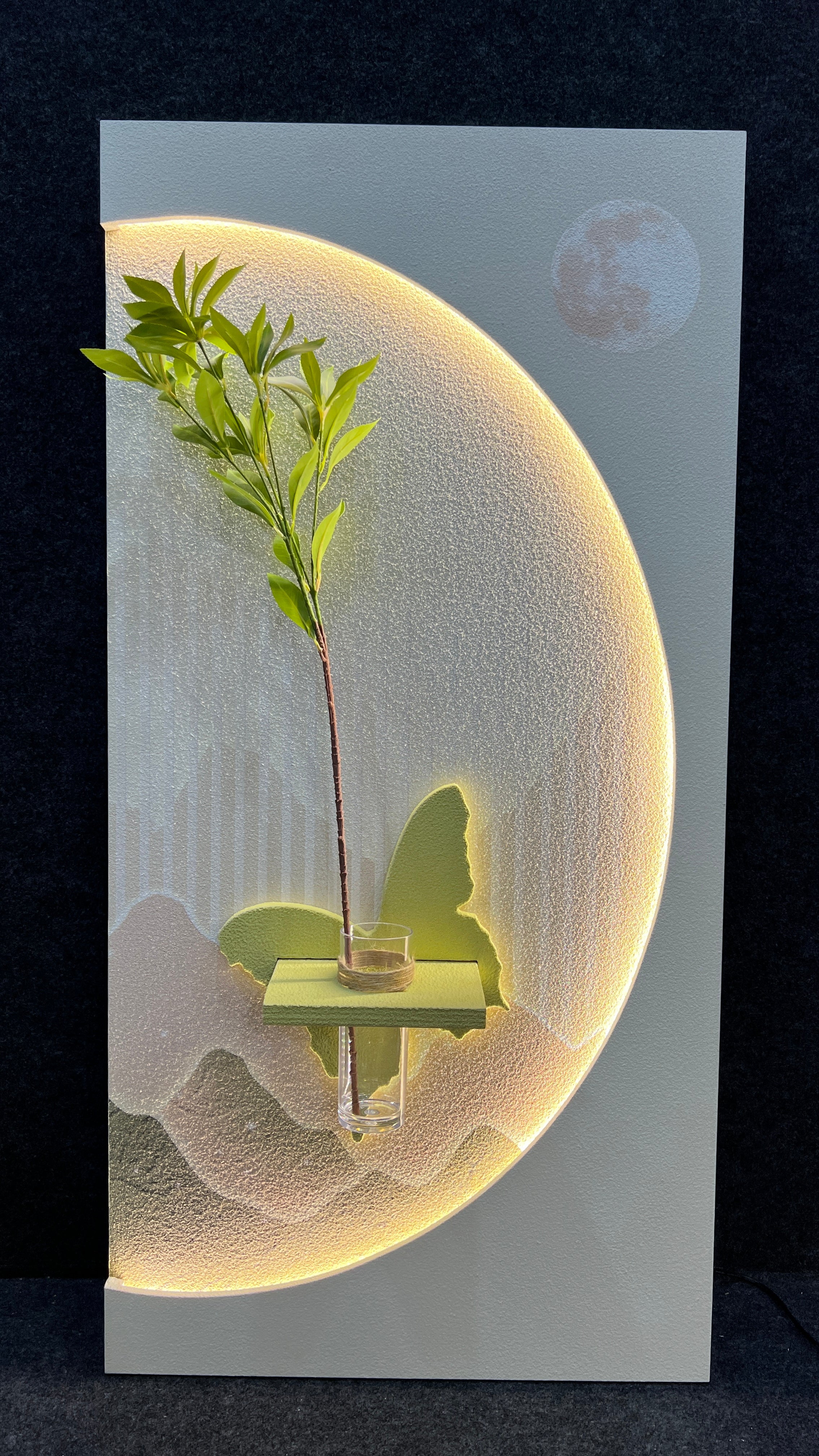 Decorative Sandstone Imitation Plant Wall Art Led