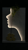 Charming Lady Sandstone Imitation Plant Wall Art Led