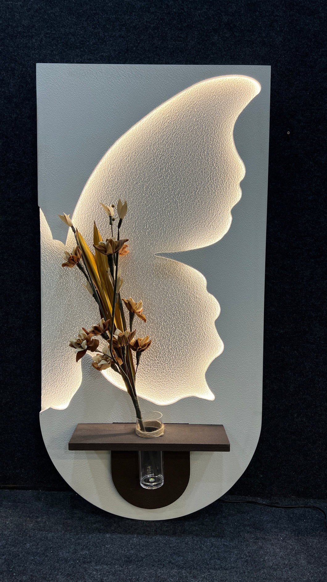 Butterfly Effect Sandstone Imitation Plant Wall Art Led