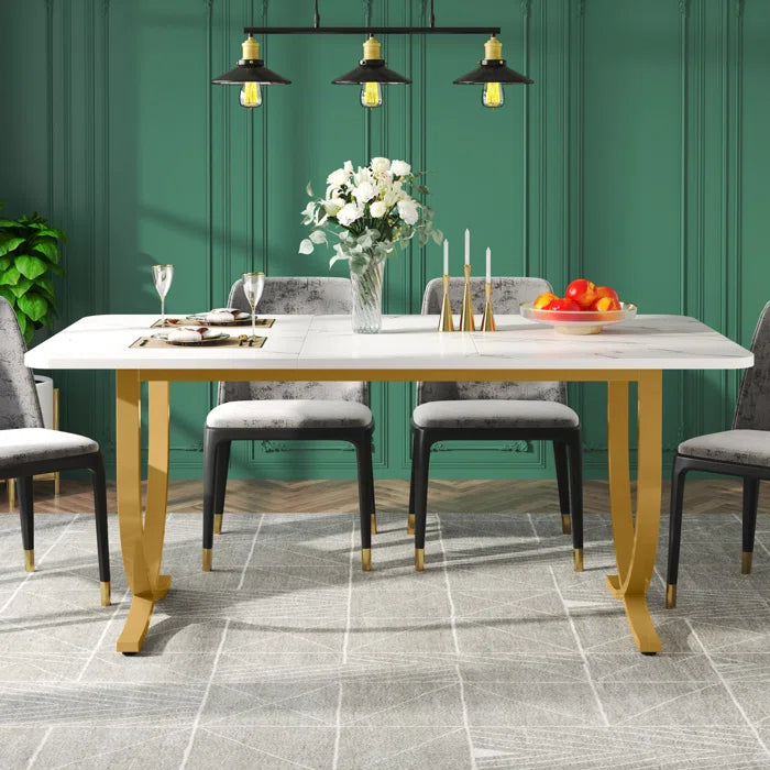 Julianah Metal Base Dining Table