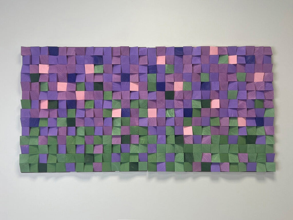 Lavender field Wood Mosaic Wall Decor