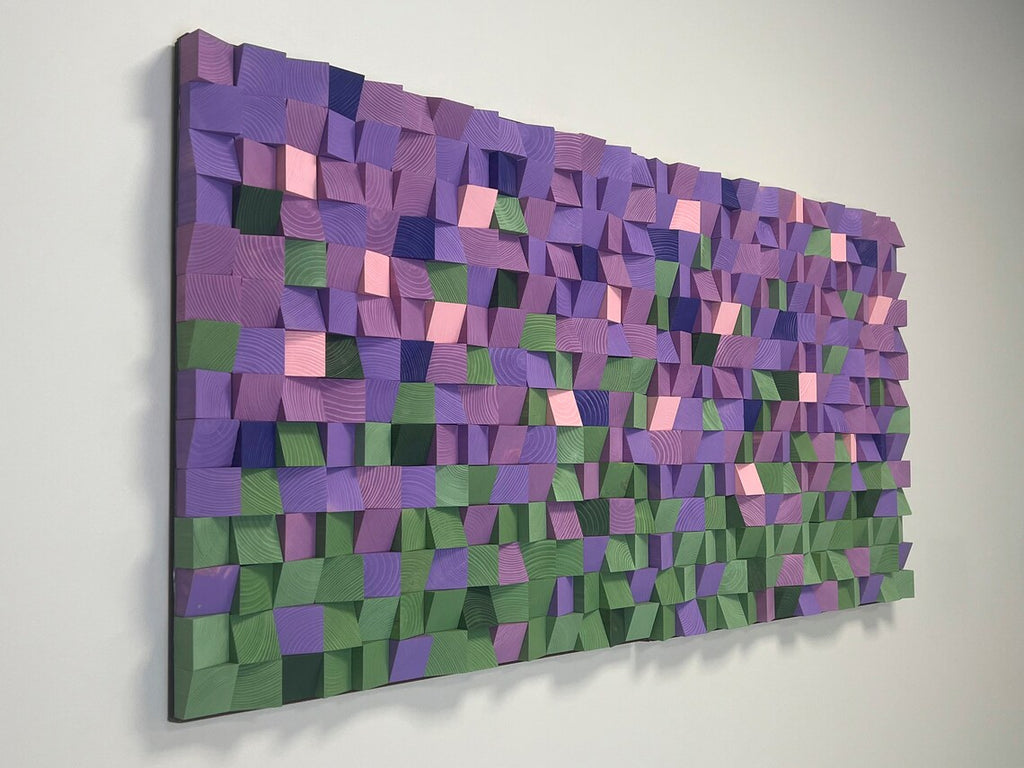 Lavender field Wood Mosaic Wall Decor