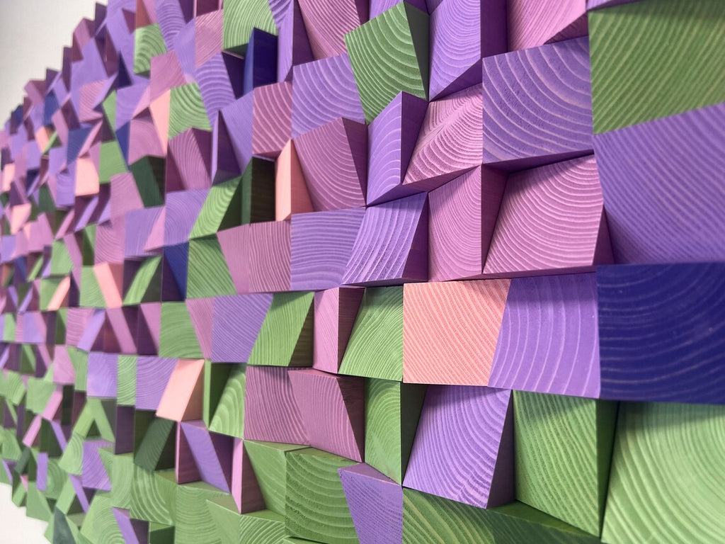 Lavender field Wood Mosaic Wall Decor