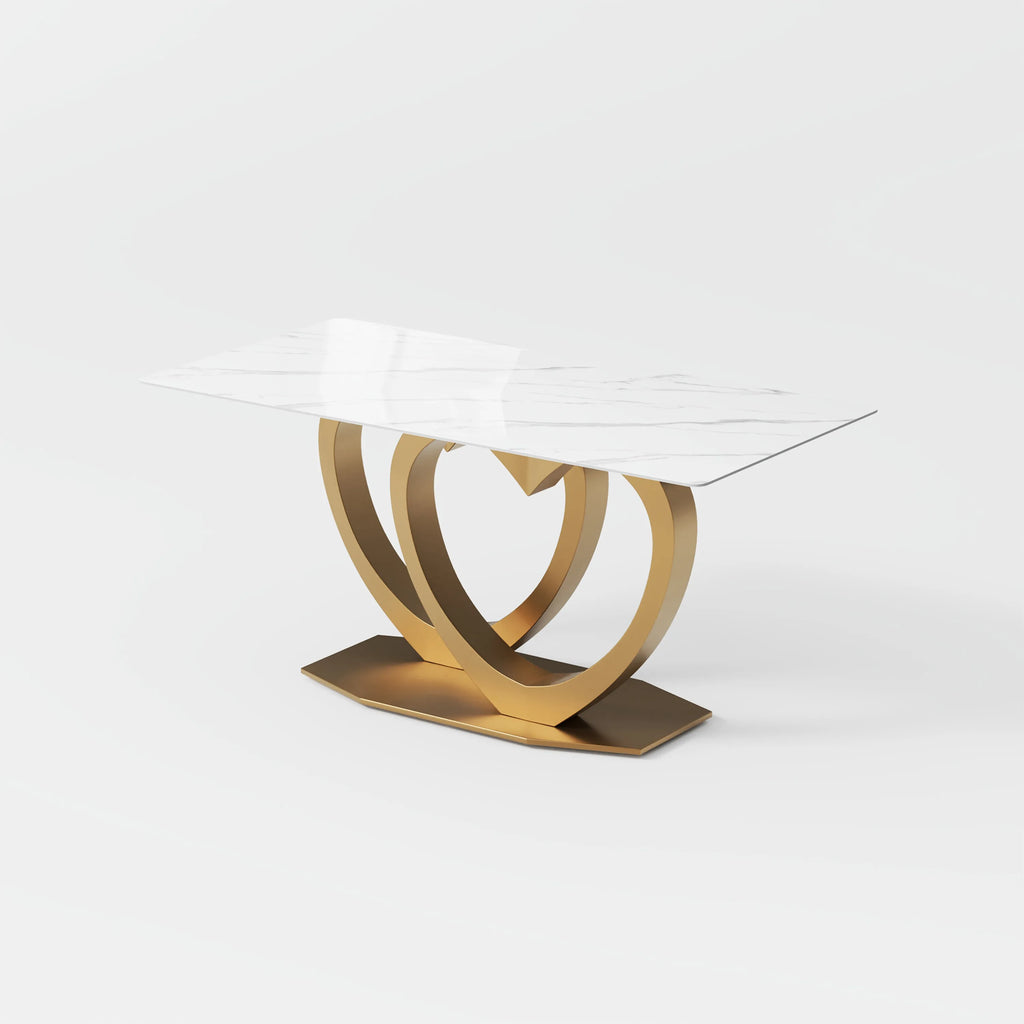 Modern Love Birds White Marble Dining Table
