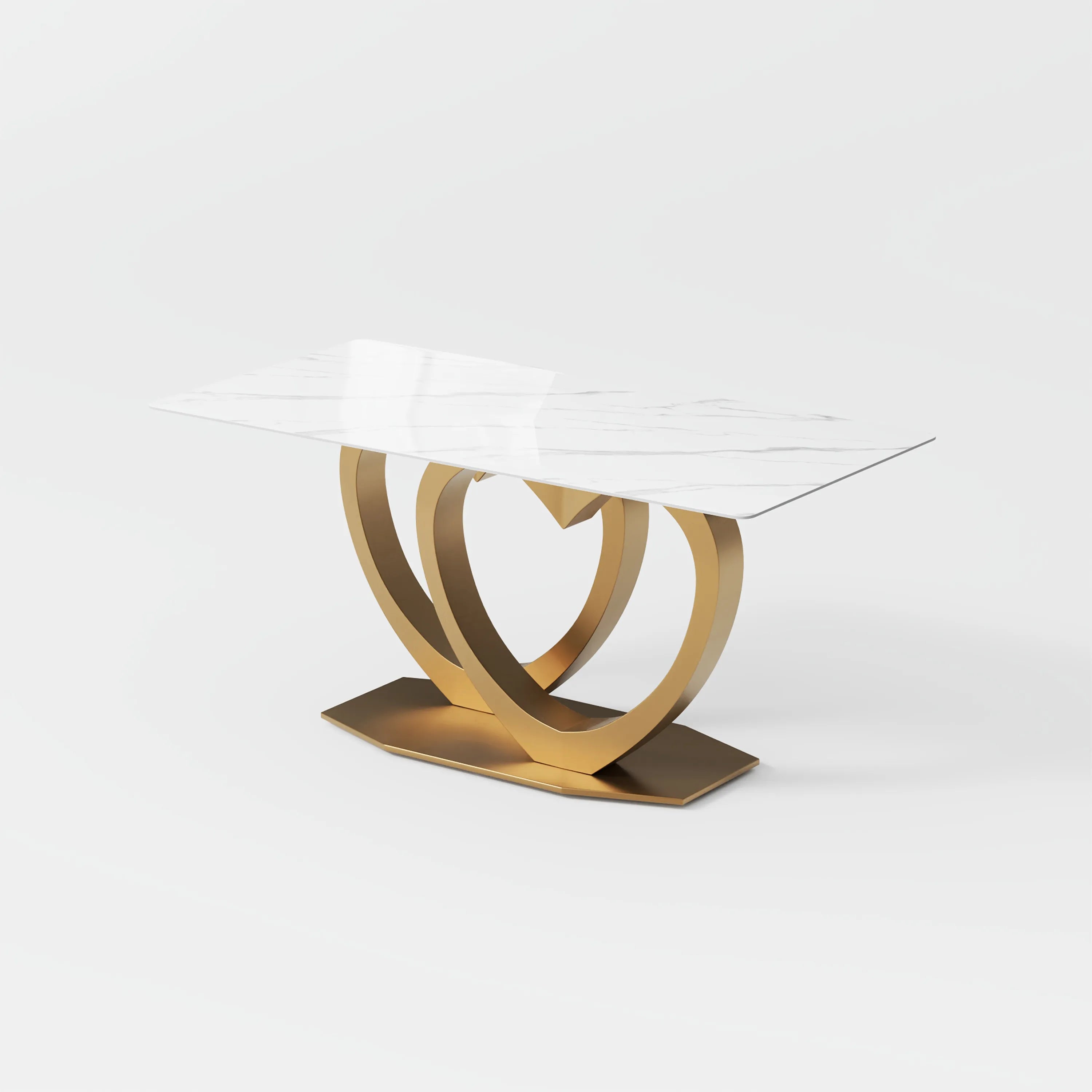 Modern Love Birds White Marble Dining Table