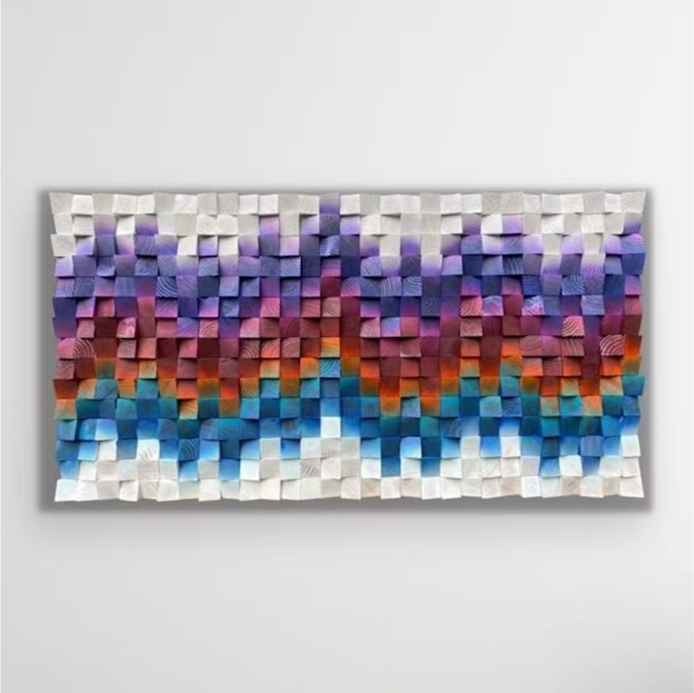Love Sparkles Wood Wall Art Wood Mosaic Wall Decor