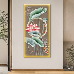 Lucky Lotus Crystal Painting With LED