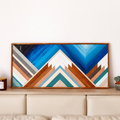 Mountain Wood Mosaic Wall Decor Boho Art