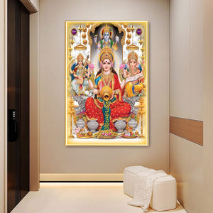 Maa Laxmi Crystal Painting With LED