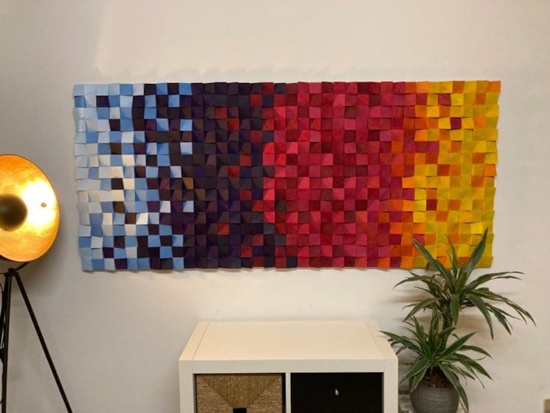Mesmerizing Breaking Dawn Wood Mosaic Wall Decor