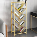 Mid Century Rectangular Bookshelf Metal Gold Bookcase With Shelves