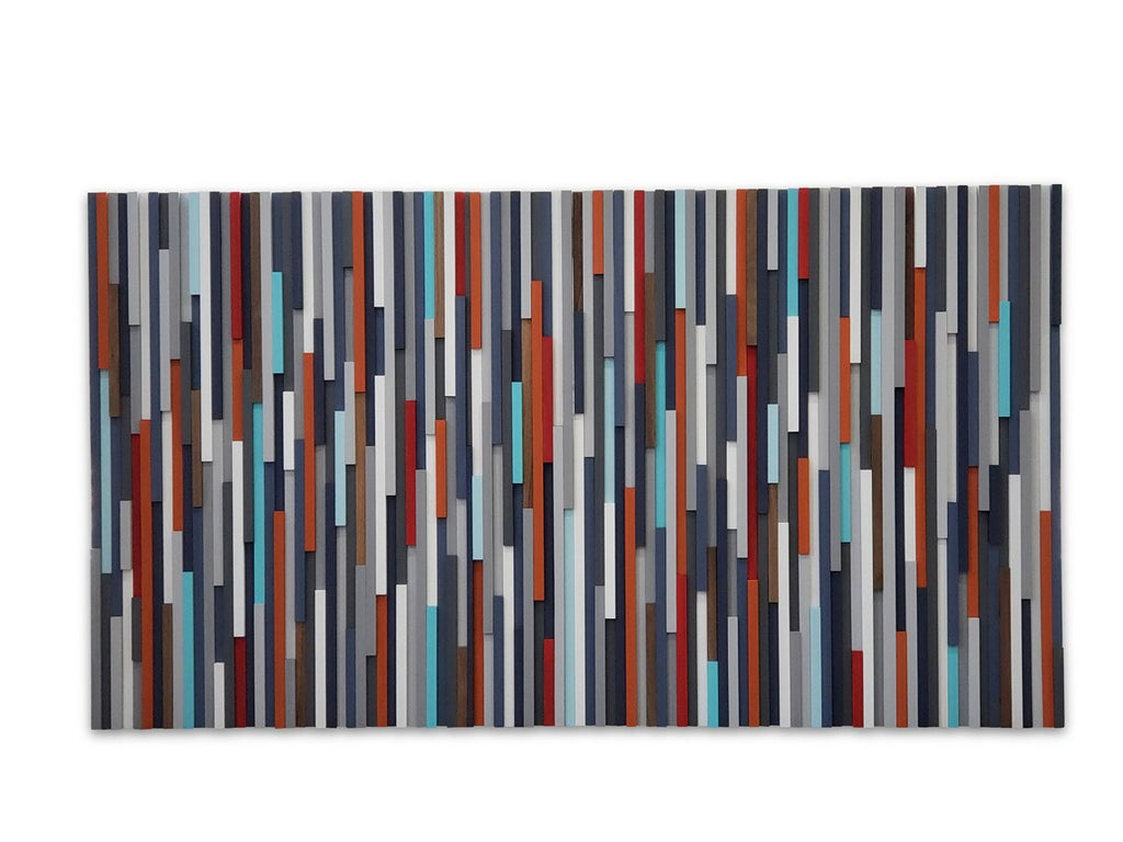 Mid Century Modern Art Plank Wood Mosaic Wall Decor
