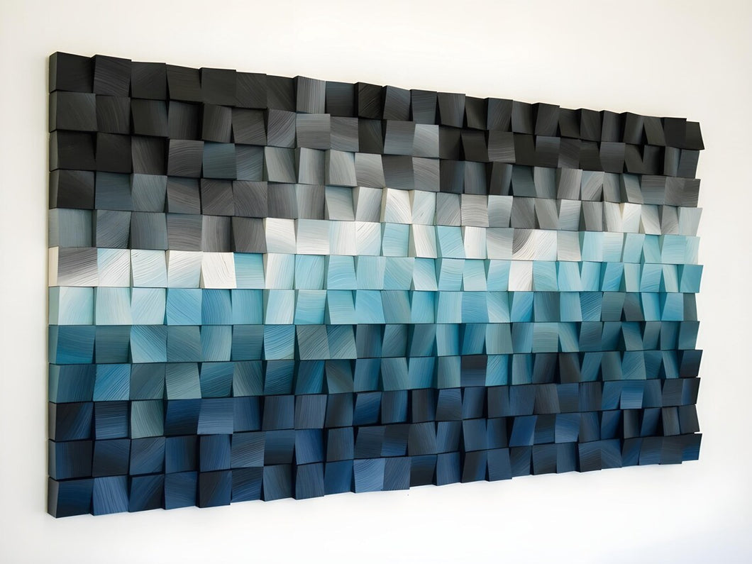 Midnight Storm Wood Mosaic Wall Decor