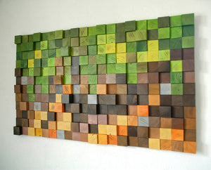 Minecraft Wood Wall Art Wood Mosaic Wall Decor