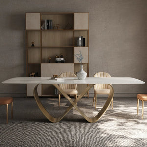 Modern Butterfly White Marble Dining Table