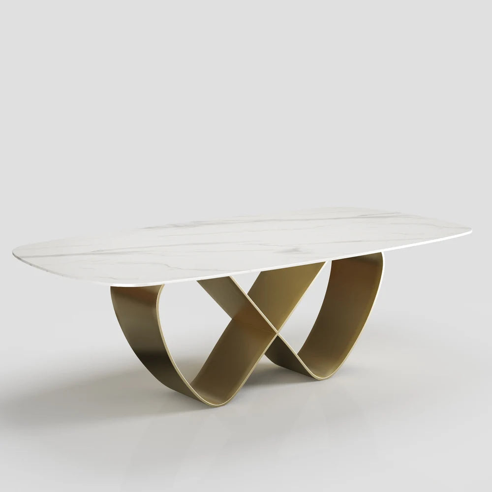 Modern Butterfly White Marble Dining Table