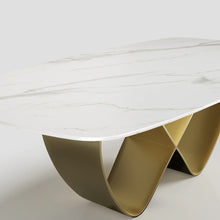 Load image into Gallery viewer, Modern Butterfly White Marble Dining Table

