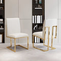 Modern Beige Dining Chair Upholstered