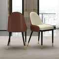 Modern Beige And Brown Upholstered Dining Chair