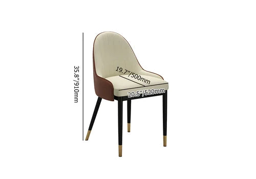 Modern Beige And Brown Upholstered Dining Chair