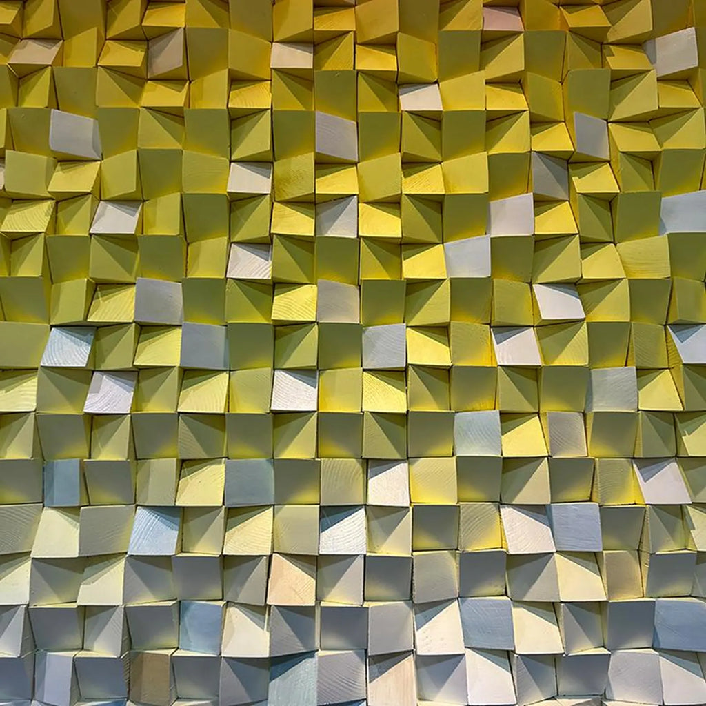 Modern Futuristic 3D Wood Mosaic Wall Decor