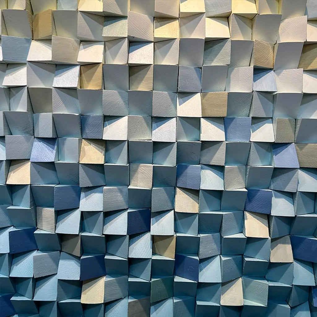 Modern Futuristic 3D Wood Mosaic Wall Decor