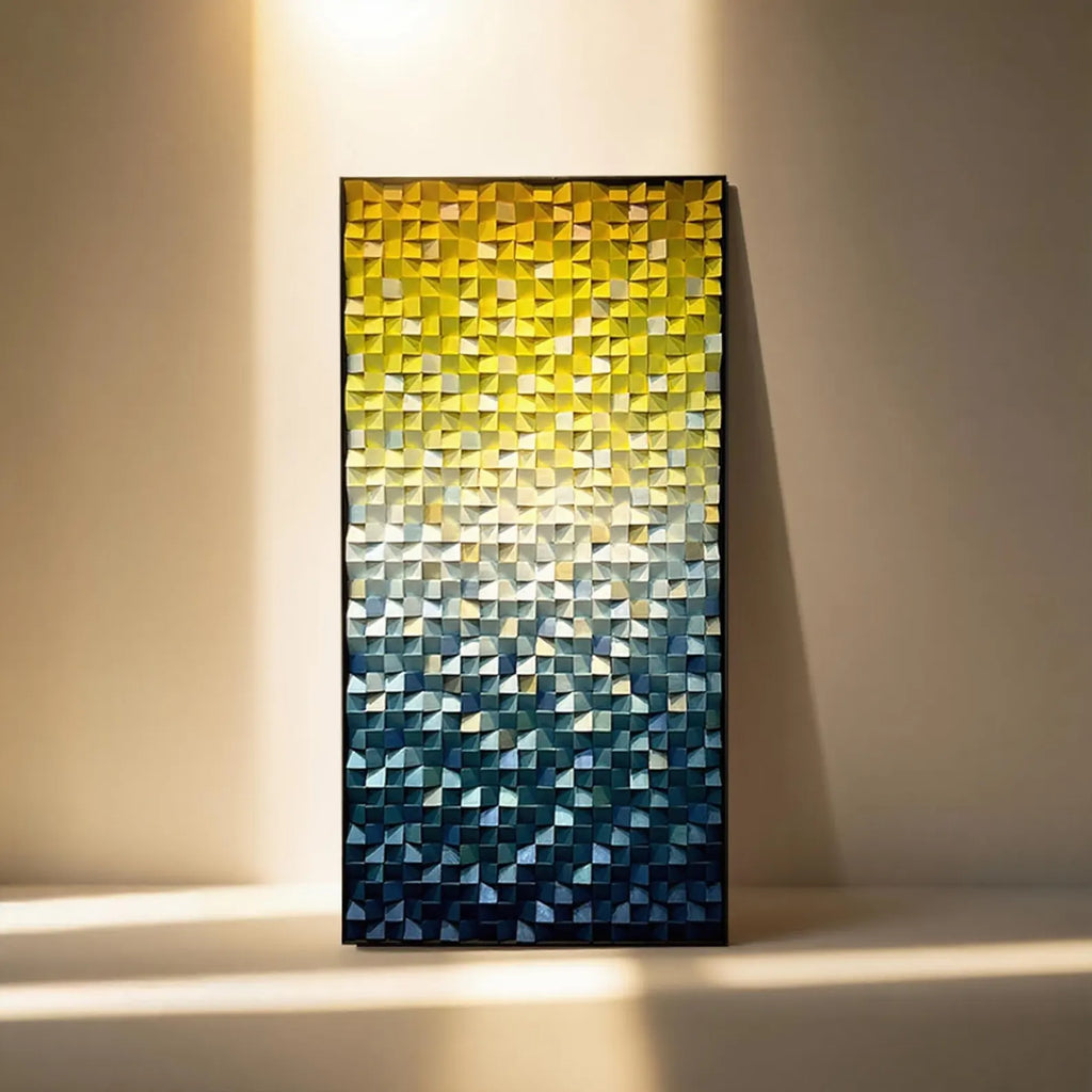 Modern Futuristic 3D Wood Mosaic Wall Decor