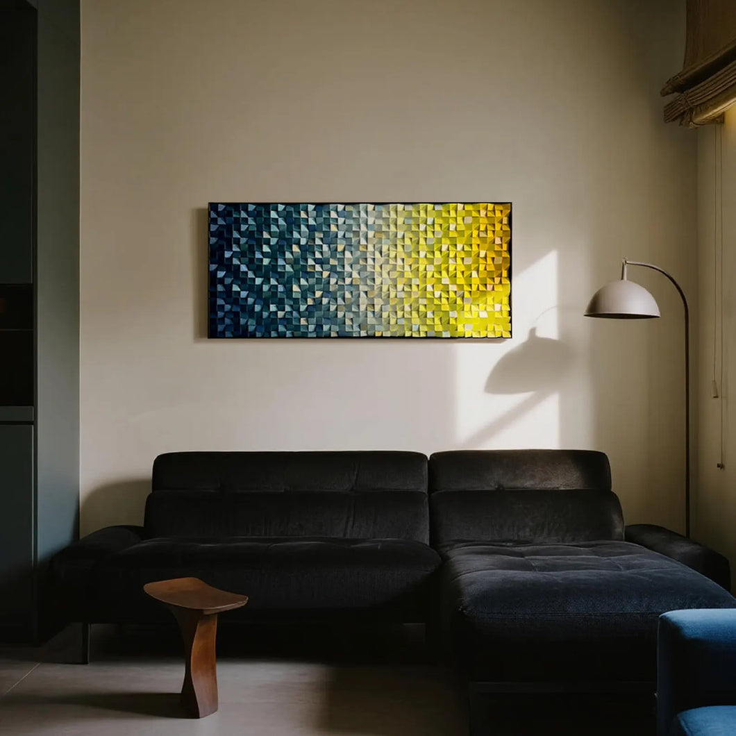 Modern Futuristic 3D Wood Mosaic Wall Decor