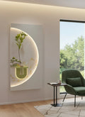 Modern Half Moon Sandstone Imitation Plant Wall Art Led
