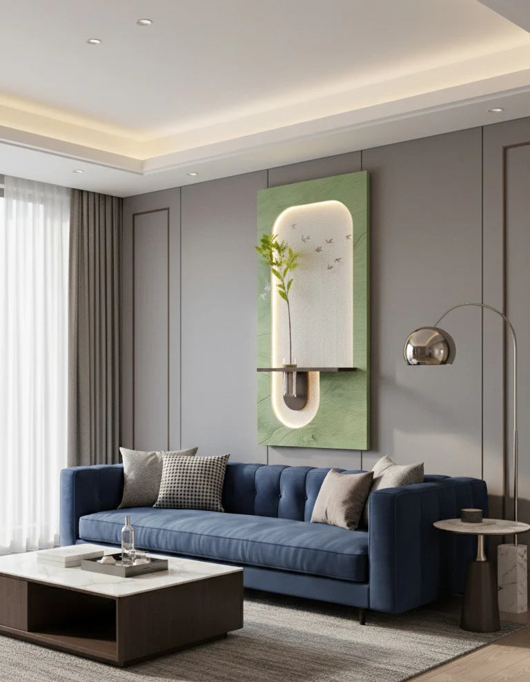 Modern Sandstone Imitation Plant Wall Art Led