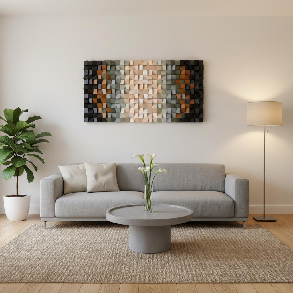 Mother Earth Handmade Wood Mosaic Wall Decor