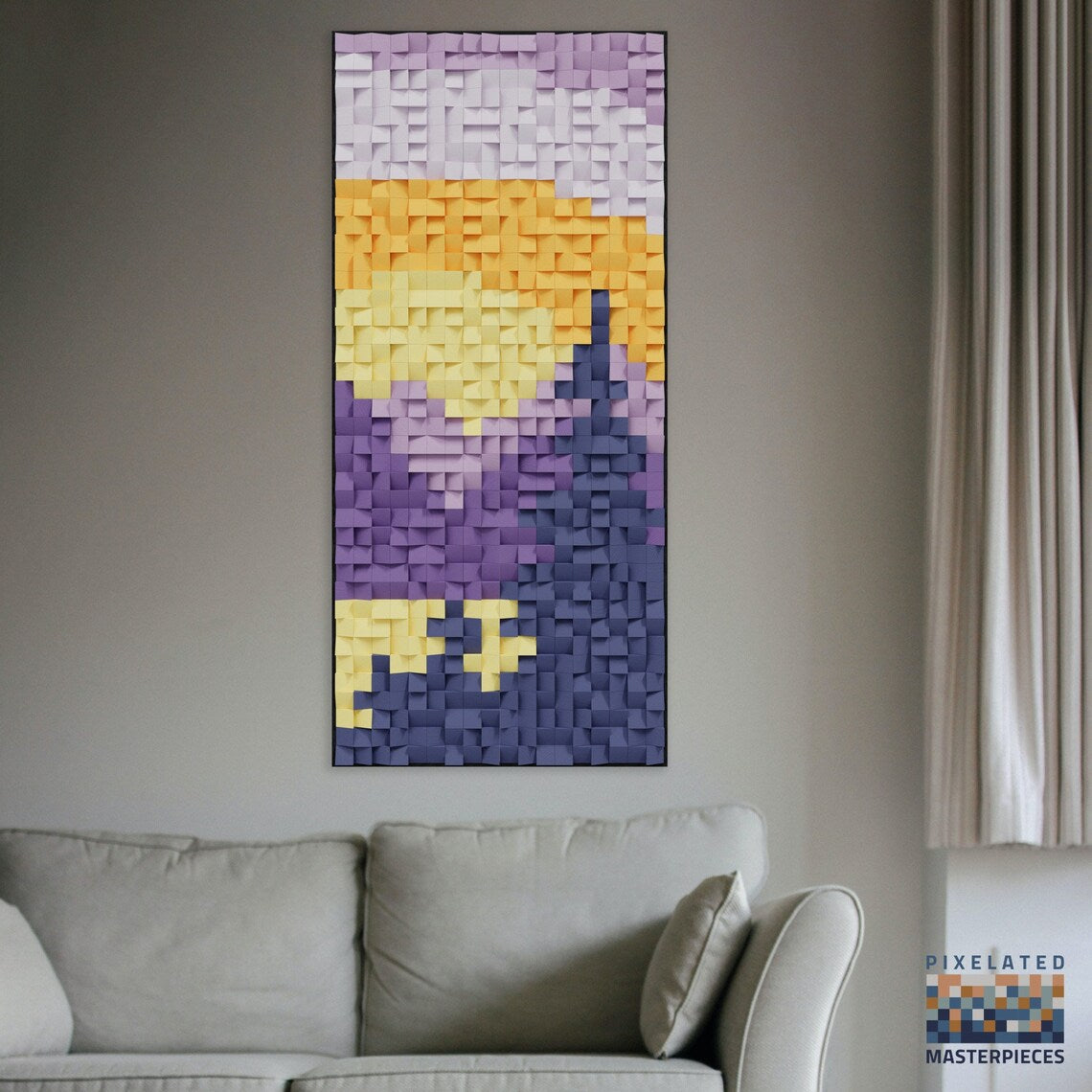 Mountain Sunset 3D Wood Mosaic Wall Decor