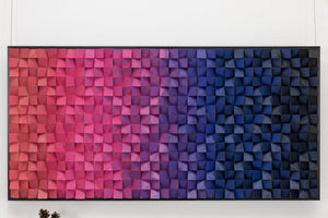 Shades Of Navy Blue And Pink Luxury Wood Mosaic Wall Decor