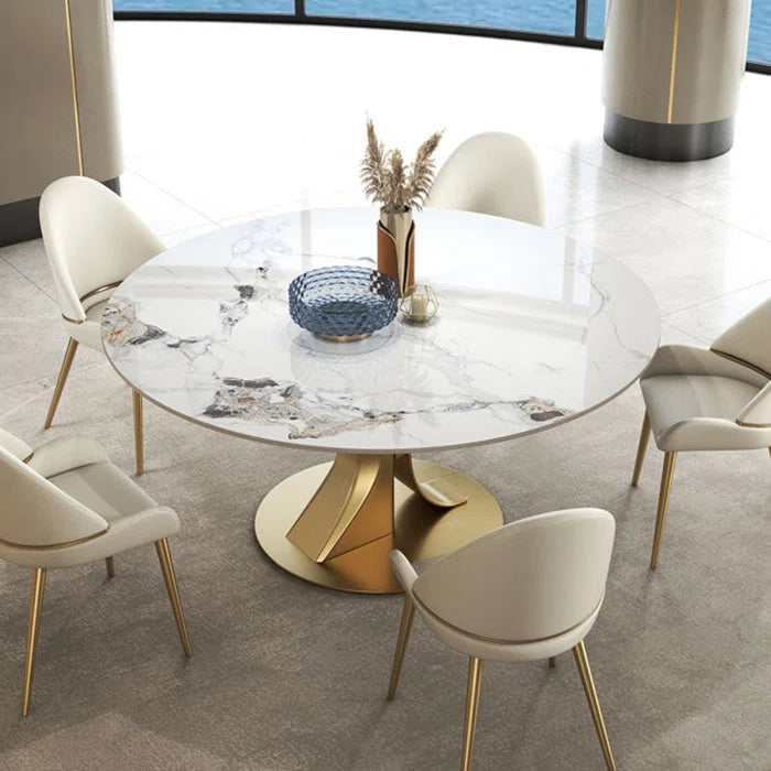 Niveen Round Metal Base Dining Table