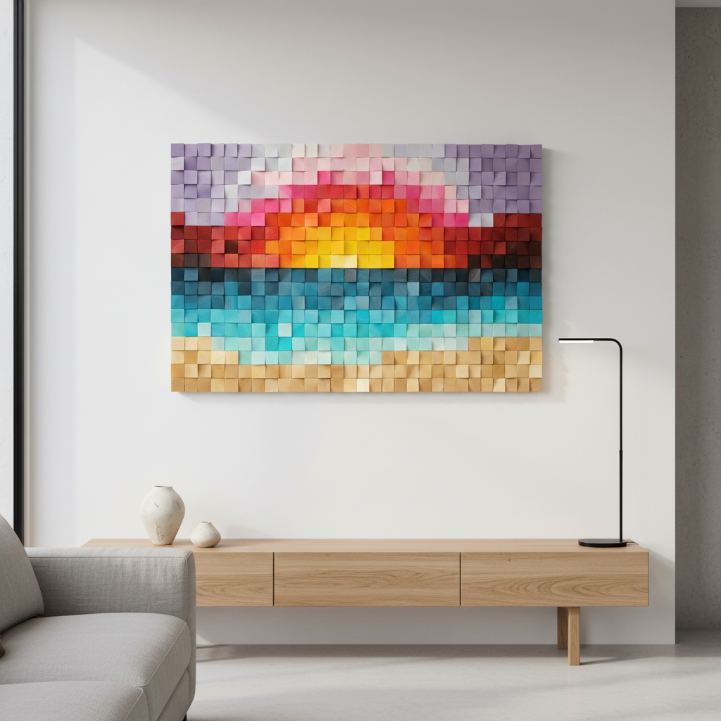Paradise Dreaming Wood Mosaic Wall Decor
