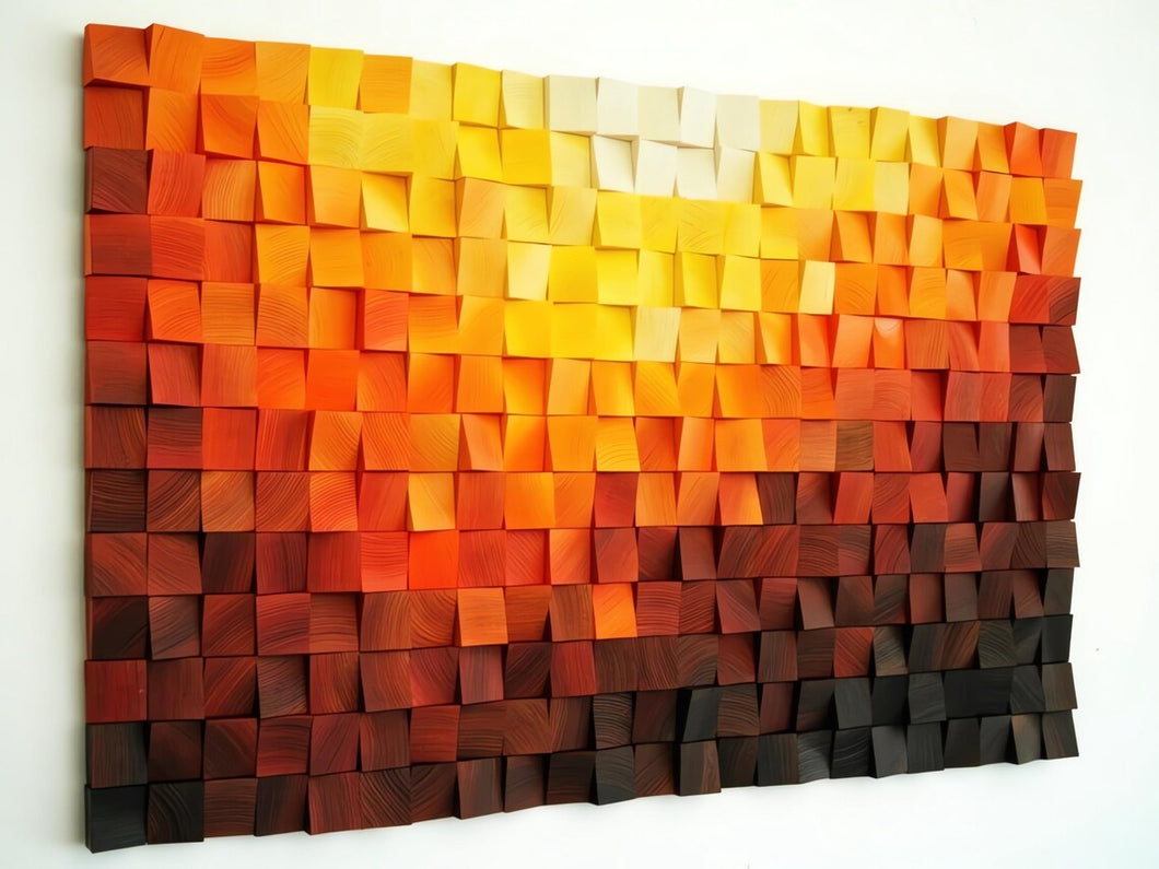 Phoenix Rising Wood Mosaic Wall Decor