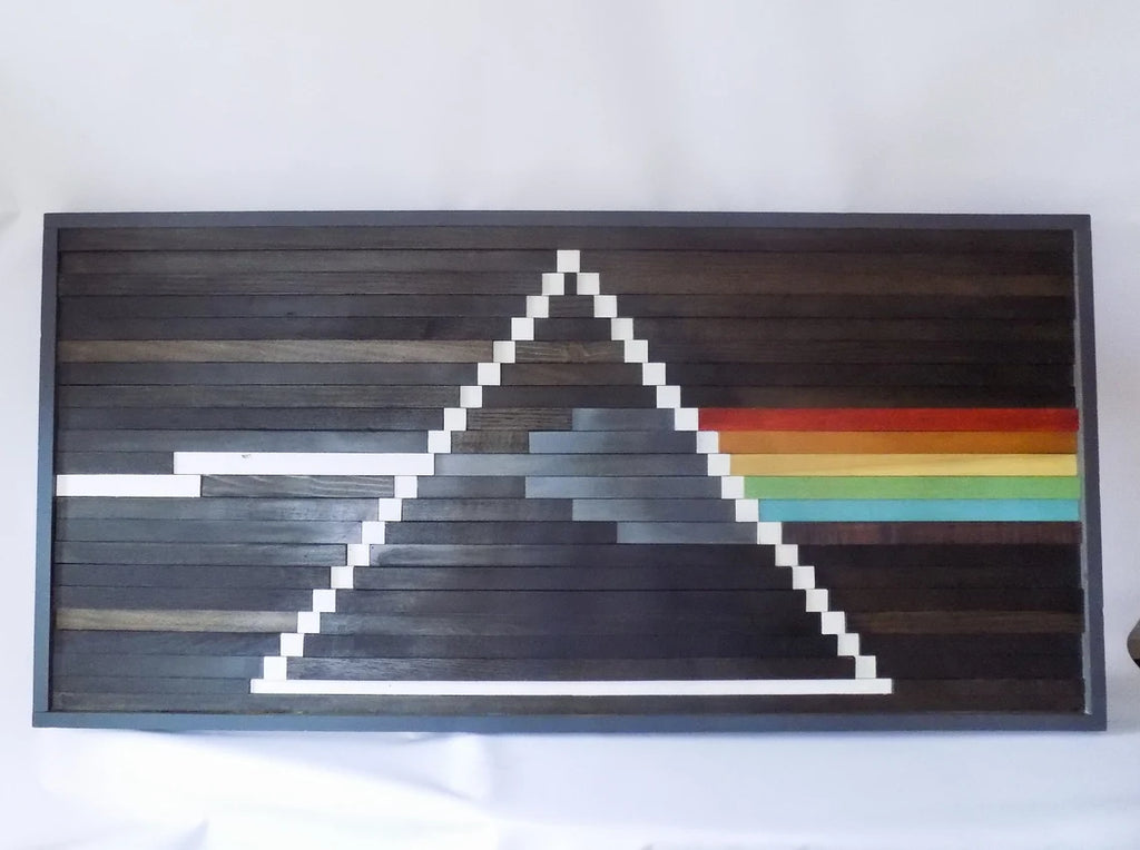 Pink Floyd Wall Art Plank Wood Mosaic Wall Decor