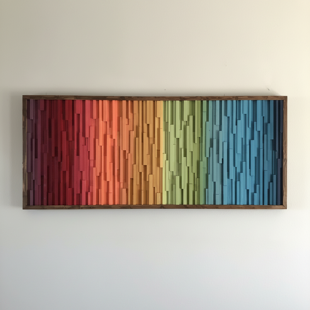 Pleasant Of Mind Plank Wood Mosaic Wall Decor