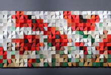 Load image into Gallery viewer, Poppies Wood Mosaic Wall Decor
