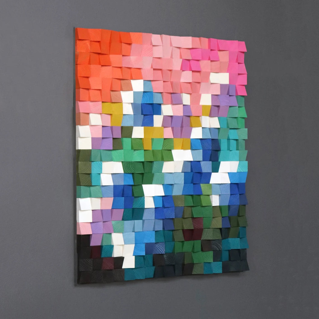 Purple Allium Wood Mosaic Wall Decor