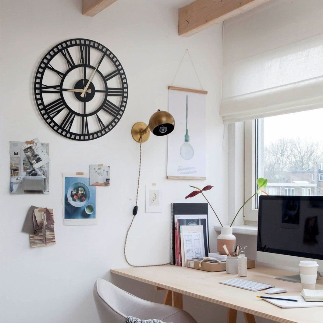 Metal Rail Wall Clock