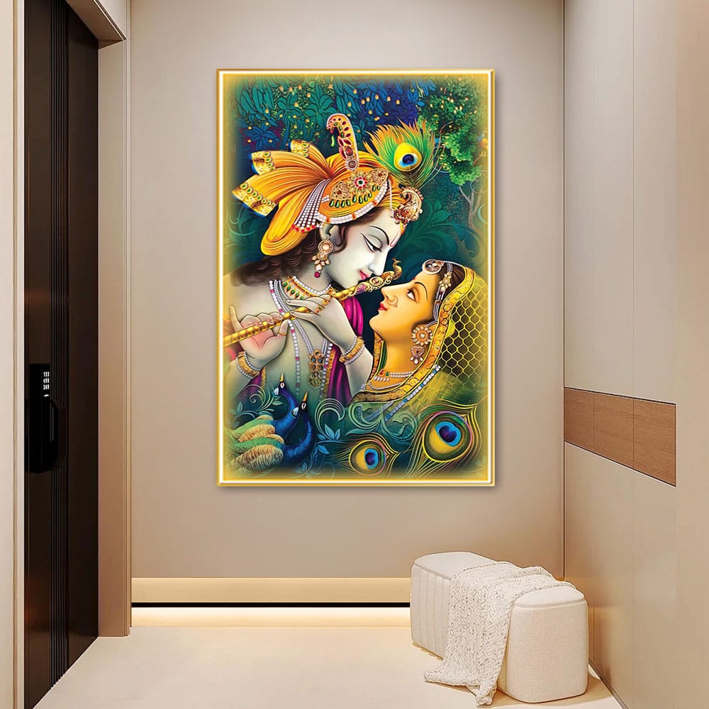 Radha Krishna Crystal Painting With LED