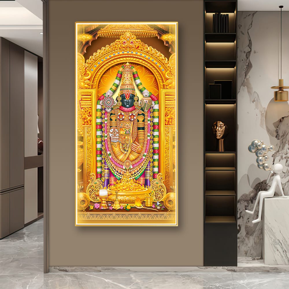 Lord Balaji Crystal Painting With LED