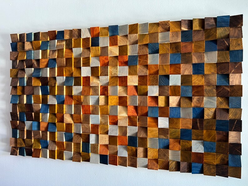 Reclaimed Wood Sculpture Wood Mosaic Wall Decor